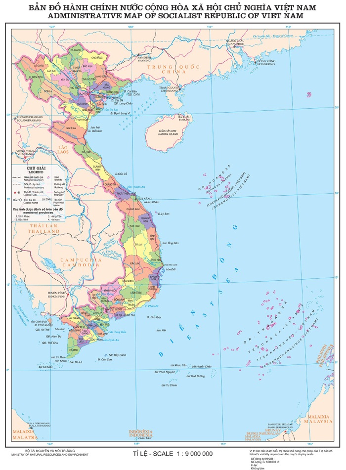 Tả tấm bản đồ Việt Nam